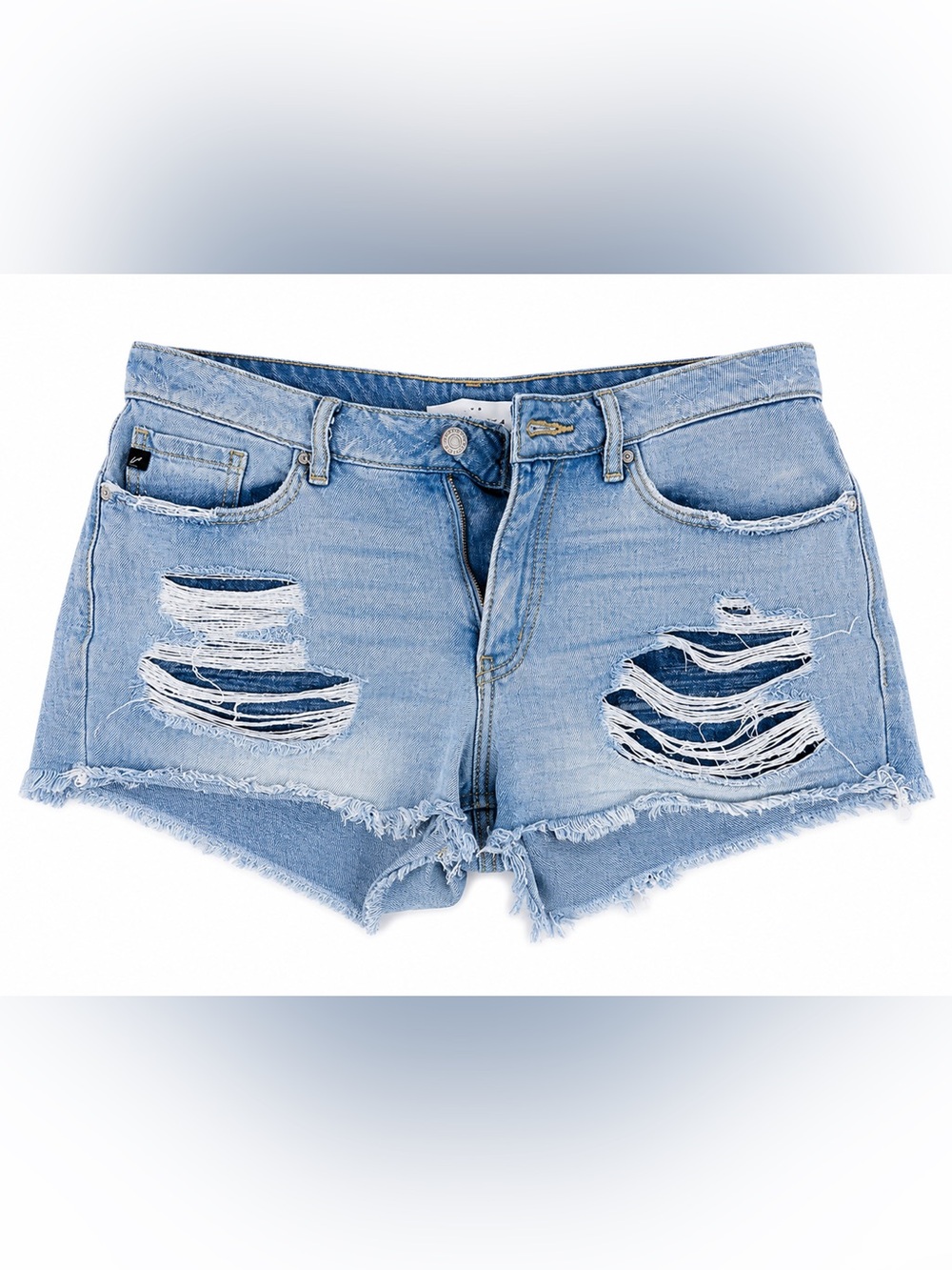 KanCan Light Blue Ripped Denim Shorts